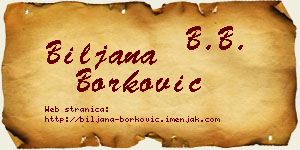Biljana Borković vizit kartica